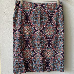 Talbots Multicolor Paisley Skirt